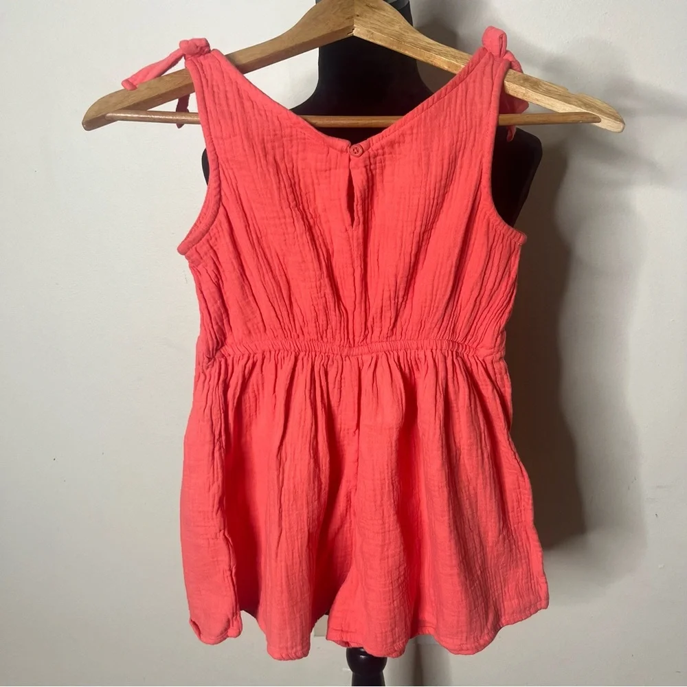 Carters Girls Coral Tie Shoulder Romper‎ Sz 8